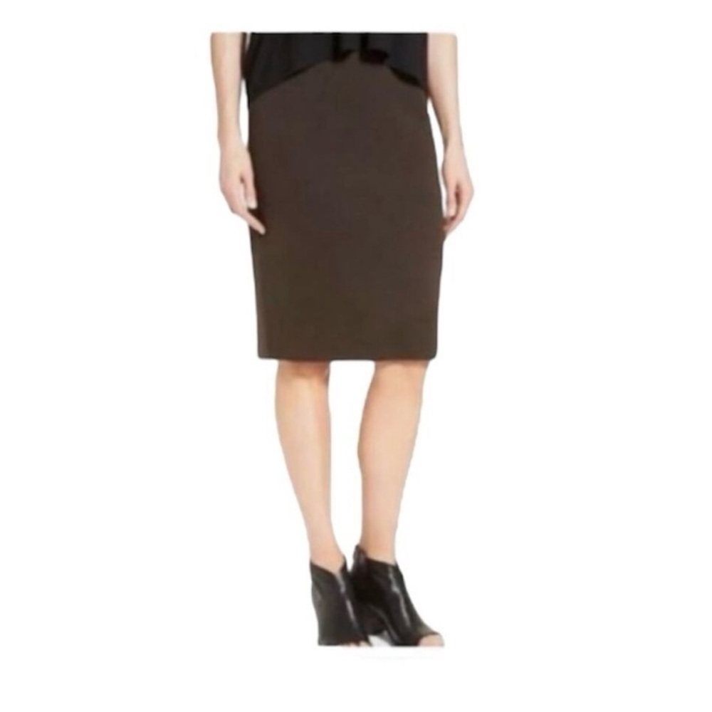 Eileen Fisher Women’s Viscose Stretch Ponte Short Pencil Skirt Brown Size Large